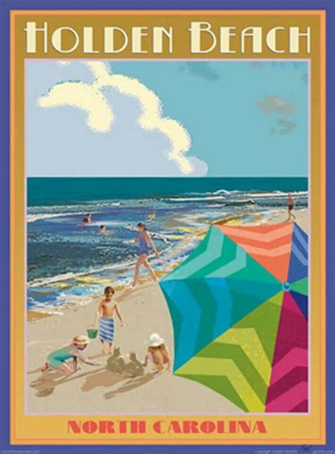 Holden Beach North Carolina Vintage Beach Posters Holden Beach