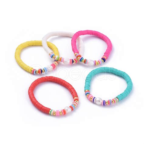 Cheap Handmade Polymer Clay Heishi Beads Stretch Bracelets Online Store