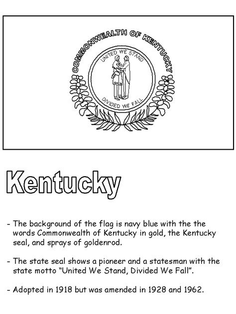 Kentucky State Flag Coloring Page Coloring Home