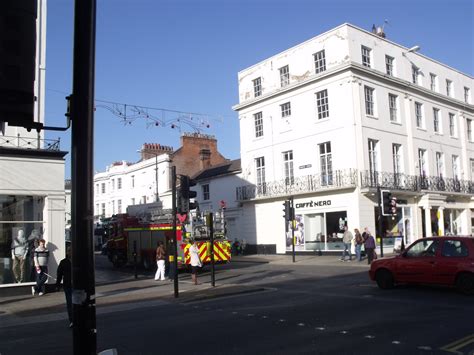Road closures are currently in place. Caffe Nero - Parade, Leamington Spa - fire engine - Warwic ...