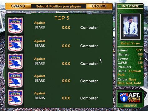 Stay up to date with the latest crowd and fixture news this week. Download AFL Finals Fever (Windows 3.x) - My Abandonware
