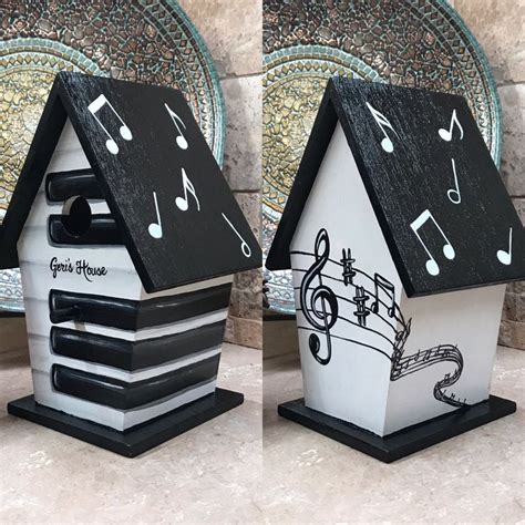 Modern pianos typically have 88 keys! Music Piano Key Hand Painted Birdhouse | Etsy | Дом