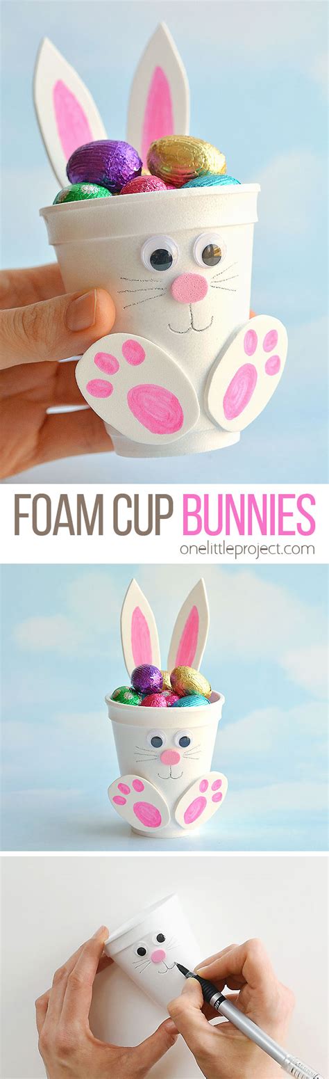 How To Make Foam Cup Bunnies Diy Foam Cup Easter Bunnies