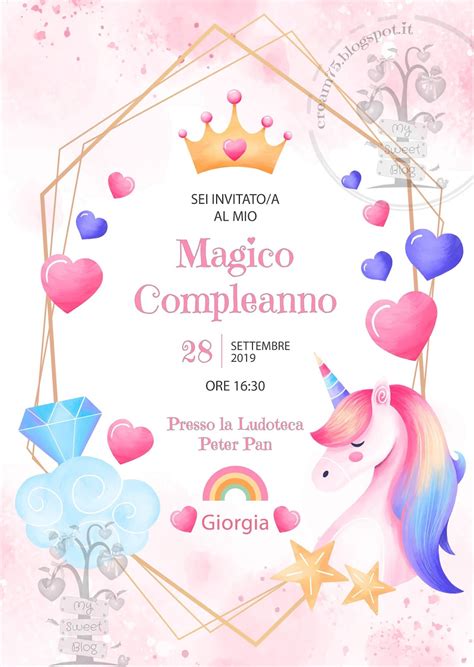 Usa i template e gli strumenti di crello. INVITI COMPLEANNO UNICORNO DA SCARICARE GRATIS ...