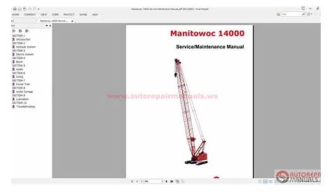 Manitowoc 14000 Service Maintenance Manual | Auto Repair Manual Forum