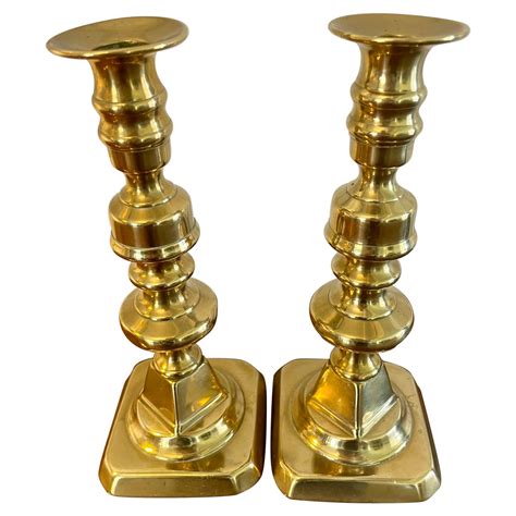 Pair Of Antique Brass Pulpit Candlesticks For Sale At 1stdibs