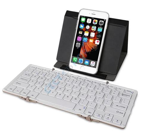 Bow Tri Foldable Bluetooth Backlit Keyboard Hb099b White