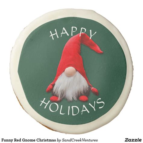 Renee comet ©© 2016, television food minty christmas tree cutout cookies. Funny Red Gnome Christmas Sugar Cookie | Zazzle.com ...