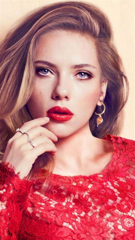 Scarlett Johansson Red Lips 720x1280 Wallpaper Actrices Bonitas