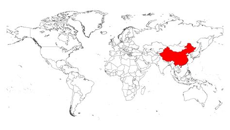 China On The World Map Blank Maps Repo