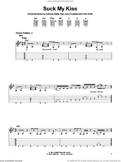 suck my kiss sheet music for guitar solo easy tablature pdf