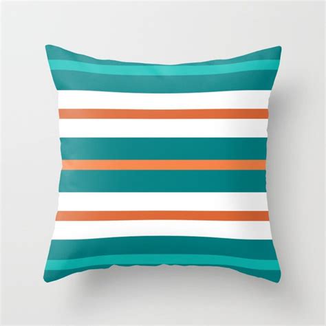 Orange And Teal Throw Pillow Mix And Match Indoor Outdoor Etsy