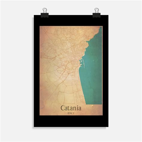 Póster Mapa Antiguo De Catania Latostadora