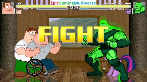 Joe Swanson And Peter Griffin Vs Radioactive Man And Twilight Sparkle