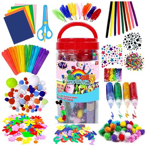 Arts And Crafts Supplies Set Kids Diy Craft Kits Include Pipe Cleaners