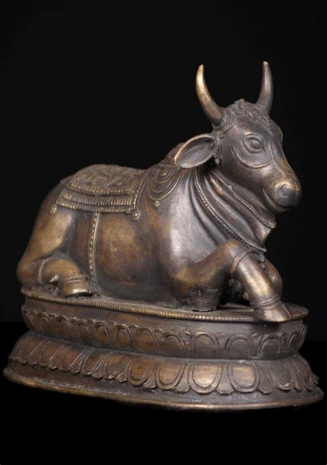 Sold Bronze Beautiful Nandi Statue 8 54b7 Hindu Gods And Buddha Statues