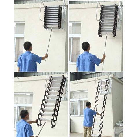 Techtongda Attic Extension Loft Ladder Stairs For Folding Ceiling Pull