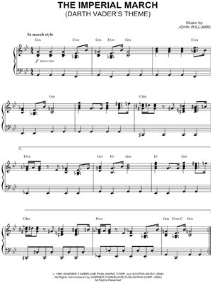 The best arrangement for solo piano of the composition by john williams from star wars. Partition piano imperial march