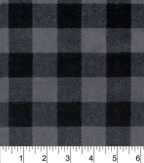Snuggle Flannel Fabric Black Grey Buffalo Check Joann Fabrics 699