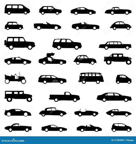 Set Of Cars Silhouette Black Stock Illustration Image 27284890