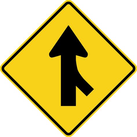 Merging Traffic Signs · Free Vector Graphic On Pixabay