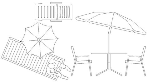 Beach Rest Chair With Umbrella Design Cad Blocks Cadbull