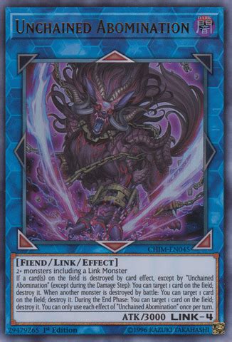 Unchained Abomination CHIM EN045 Ultra Rare 1st Edition YUGIOH