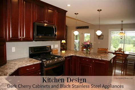 Their popularity continues, even though more homeowners are opening up to other styles and finishes. Kitchen Design - Dark Cherry Cabinets and Black Stainless ...