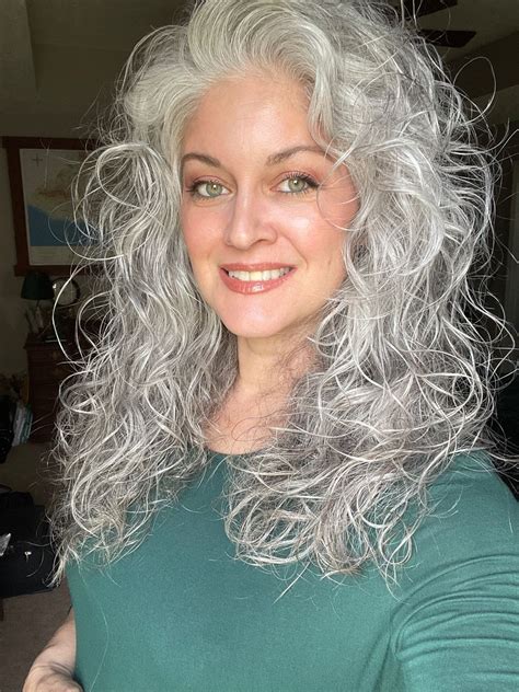 silver curls curly hair styles grey curly hair grey hair styles for women