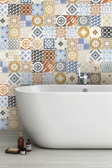 Patterned Bathroom Tiles Also Known As Both Spanish Or Moroccan Tiles