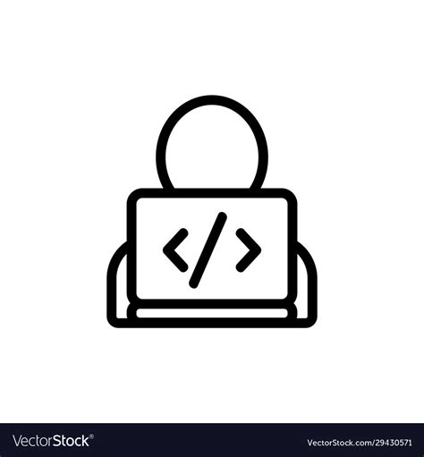 Programmer Icon Isolated Contour Symbol Royalty Free Vector