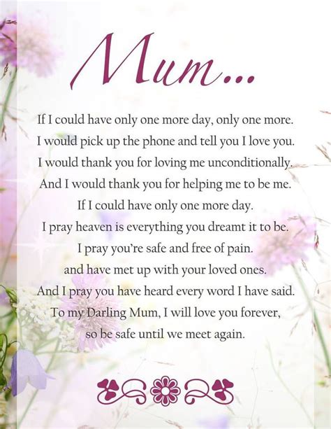 Quotes Mum Funeral Poems For Mom Mum Poem Funeral Readings Mum
