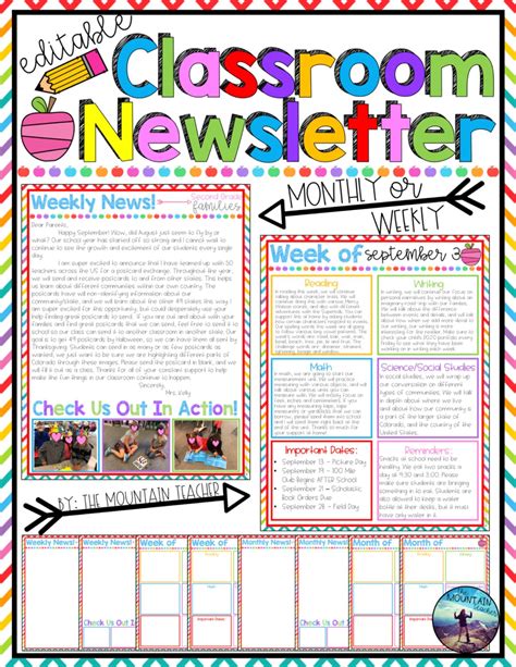 Weekly Newsletter Template Editable Made By Teachers