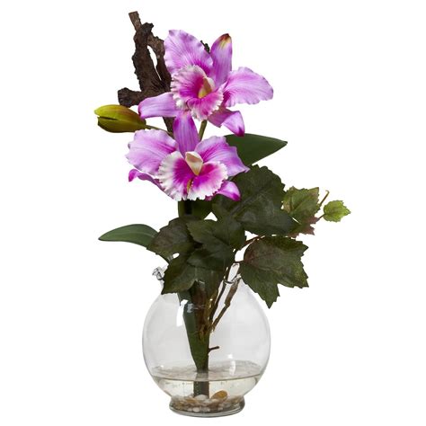 Decoflora's collection of luxury silk flower arrangements is simply amazing. Mini Cattleya w-Fluted Vase Silk Flower Arrangement ...