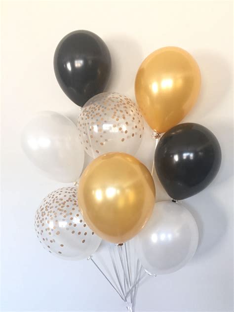 Black And Gold Balloon Bouquet Black And White Balloon Bouquet
