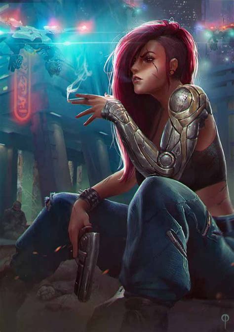 64 Badass Cyberpunk Girl Concept Art And Female Character Designs дийп