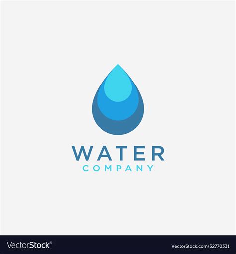 Simple Modern Water Drop Logo Icon Royalty Free Vector Image