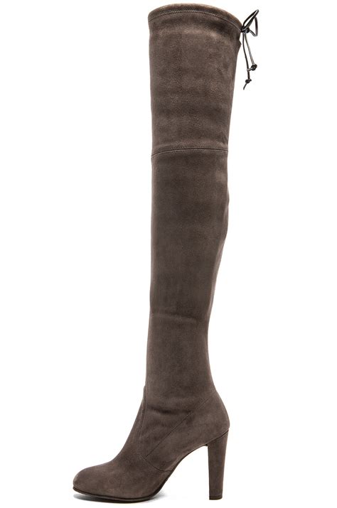 Genuine stuart weitzman lowland otk boots black suede leather uk4 eu36 us6. Lyst - Stuart Weitzman Highland Boot in Gray