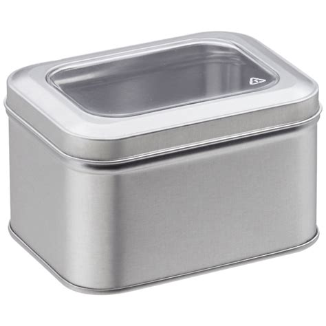 Maybe you would like to learn more about one of these? Silver Rectangular Tins with Windows | The Container Store