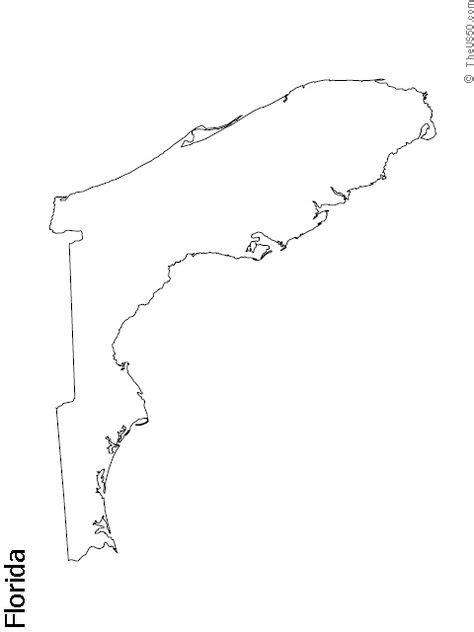 Florida State Outline Coloring Sheet | The US50 | Florida outline