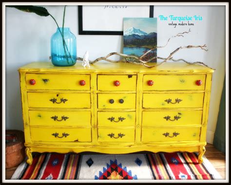 Order drive up · same day delivery · order pickup The Turquoise Iris ~ Furniture & Art: Vintage Yellow ...