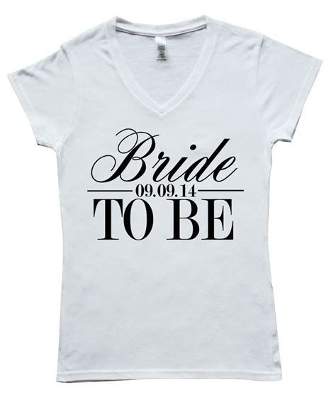 Bride To Be Personalised Date V Neck Womens T Shirt Wedding Hen Do T Smlxl Personalized