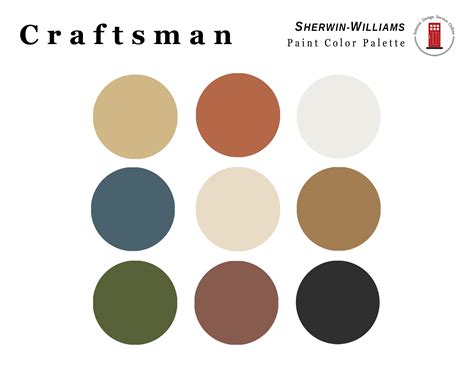 Warm Paint Scheme Craftsman Sherwin Williams Paint Palette Etsy
