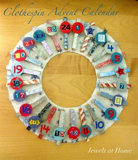 Clothespin Wreath Advent Calendar Jewels At Home