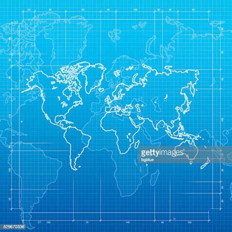 World Map Blueprint Photos And Premium High Res Pictures Getty Images