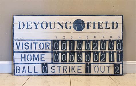 Customized Rustic Baseball Vintage Sports Scoreboard Etsy