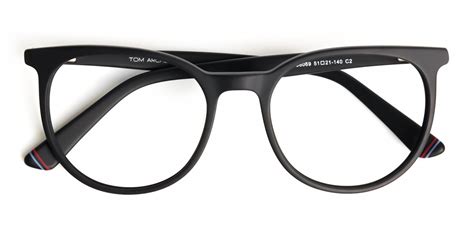 Matte And Dark Black Full Rim Round Glasses Toft 2 Specscart®