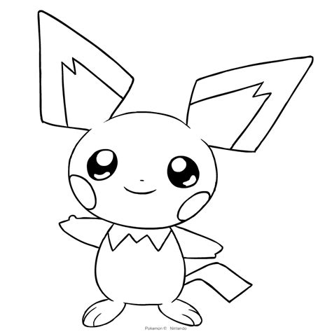 Desenho De Pichu Dos Pokémon Segunda Geração Para Colorir