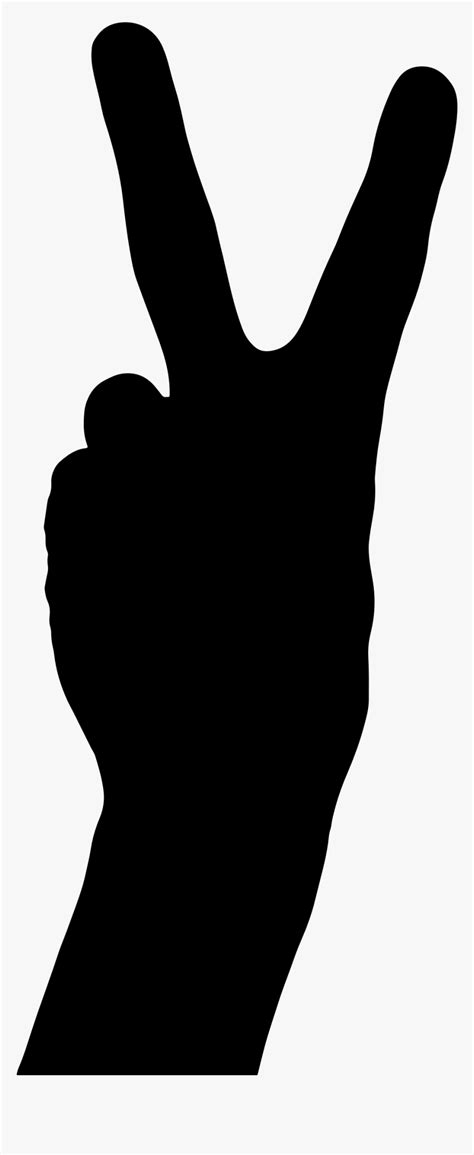 Peace Clipart Peace Quiet Hand Peace Sign Silhouette Hd Png Download