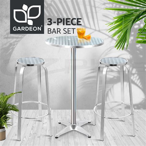 Gardeon Outdoor Bar Table Cafe Patio Setting Stools Table Aluminium